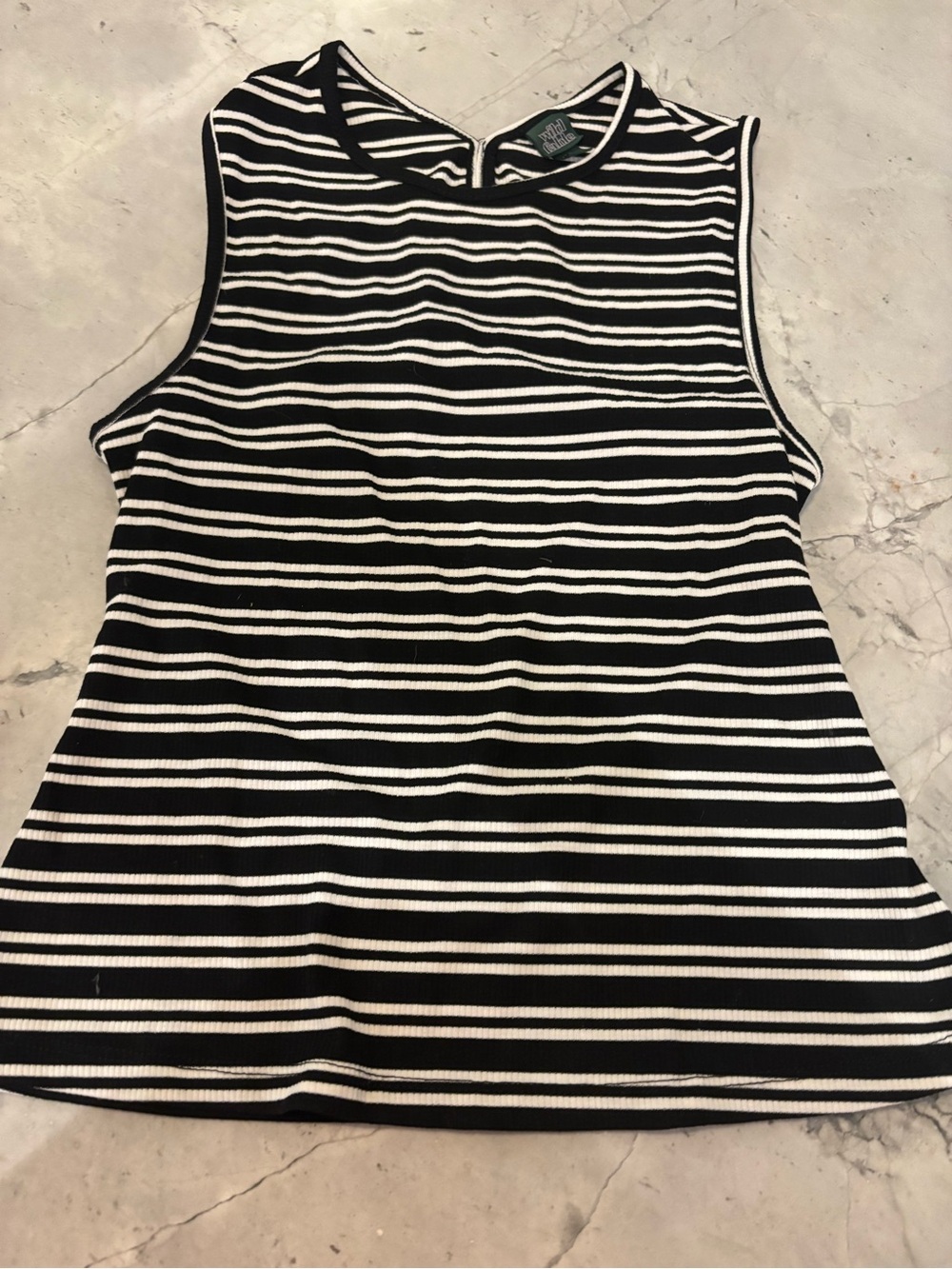 wild fable Black and White Striped Ribbed Tank Top